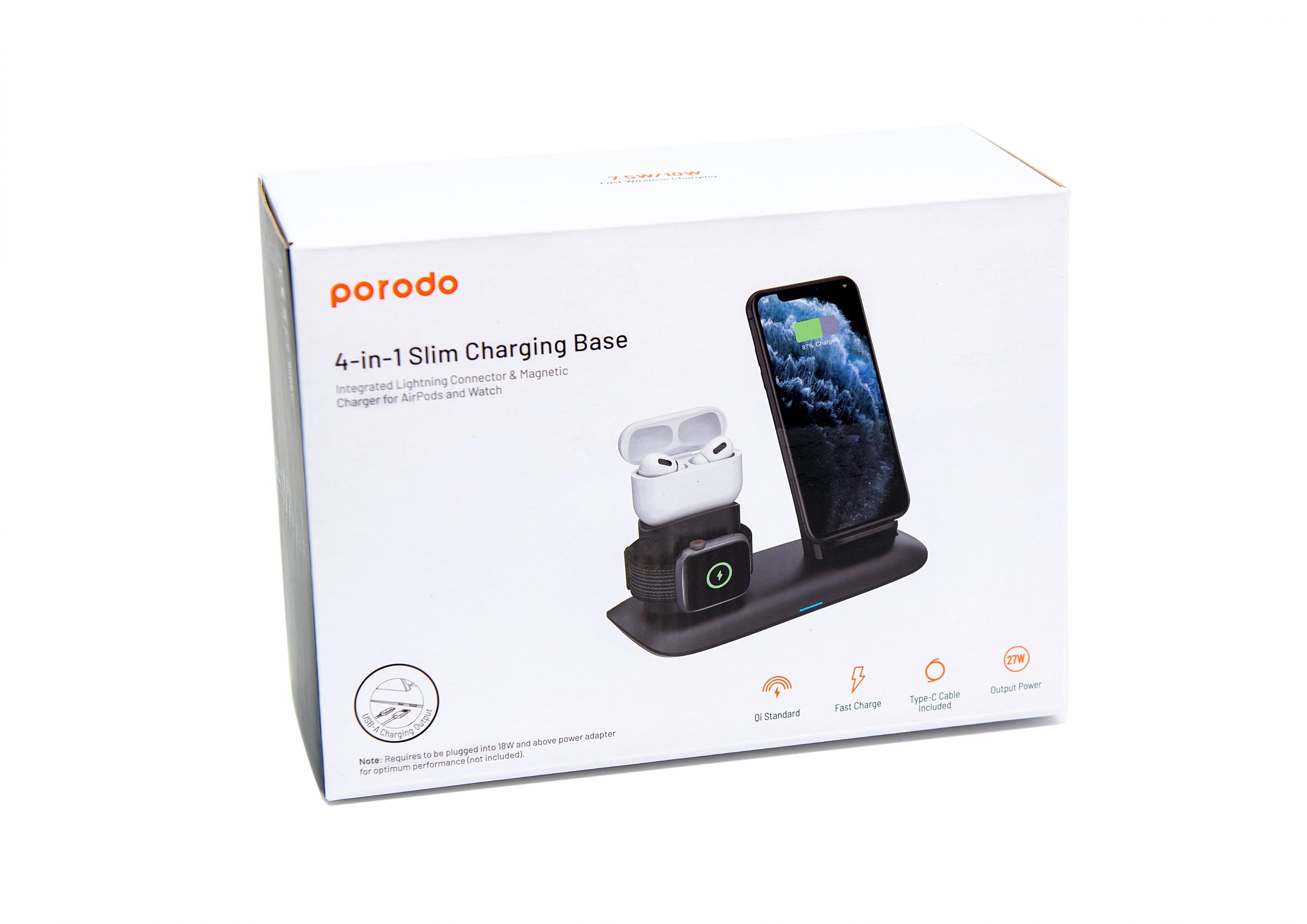 Porodo 4 in 1 Slim Charging Station 7.5W/10W for iPhone Porodo 4 in 1 Slim Charging Station 7.5W/10W for iPhone
